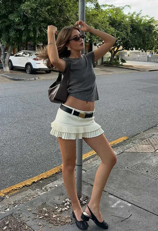 Double Ruffle Mini Skort
